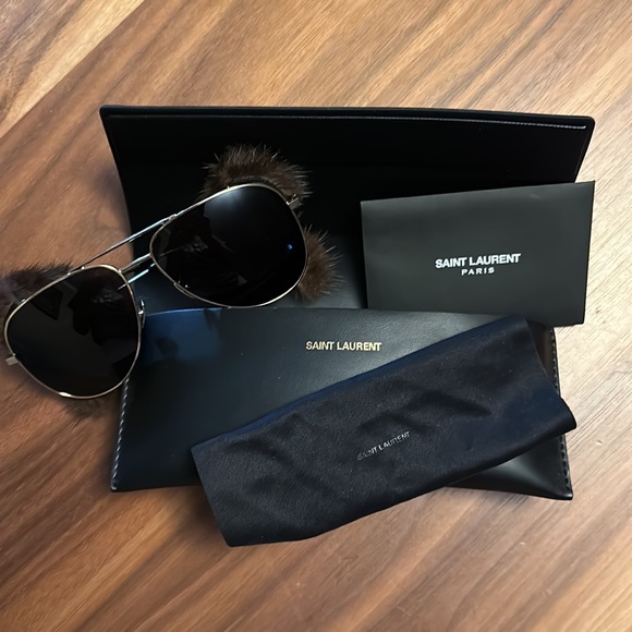 New! Saint Laurent Shields Aviator Sunglasses - Picture 9 of 15